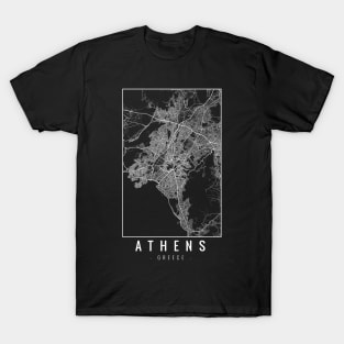 Athens Greece Minimalist Map T-Shirt